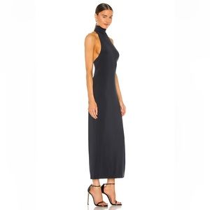 Halter Turtleneck Side Slit Gown
